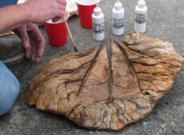 Concrete Leaf - molded and stained to look real